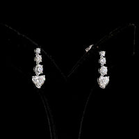 14K White Gold Heart Shape Drop Earrings with Lab-Grown Diamonds - 3.57 Total Carat Weight - Covaloro Fine Jewelry