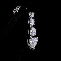 14K White Gold Heart Shape Drop Earrings with Lab-Grown Diamonds - 3.57 Total Carat Weight - Covaloro Fine Jewelry