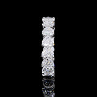 14K White Gold Heart Shape Eternity Band with 16 Prong Set Lab Diamonds - 4.44 Carat Total Diamond Weight - Covaloro Fine Jewelry