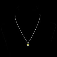 14K White Gold Heart Shape Halo Pendant with 1.07 Carat Fancy Yellow Lab Diamond and 0.16 Carat Brilliant Round Diamonds - Total 1.27 Carats - Covaloro Fine Jewelry
