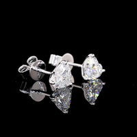 14K White Gold Heart Shape Martini Set Lab Diamond Stud Earrings - 1.43 Carats Total Diamond Weight (E-F Color, VS1 Clarity) - Covaloro Fine Jewelry