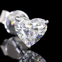 14K White Gold Heart Shape Martini Set Lab Diamond Stud Earrings - 1.43 Carats Total Diamond Weight (E-F Color, VS1 Clarity) - Covaloro Fine Jewelry