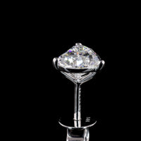 14K White Gold Heart Shape Martini Set Lab Diamond Stud Earrings - 1.43 Carats Total Diamond Weight (E-F Color, VS1 Clarity) - Covaloro Fine Jewelry