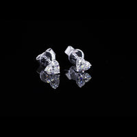 14K White Gold Heart Shape Martini Stud Earrings with Lab Grown Diamonds - 0.62 Carats Total Diamond Weight - Covaloro Fine Jewelry