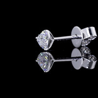 14K White Gold Heart Shape Martini Stud Earrings with Lab Grown Diamonds - 0.62 Carats Total Diamond Weight - Covaloro Fine Jewelry