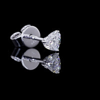 14K White Gold Heart Shape Martini Stud Earrings with Lab Grown Diamonds - 0.62 Carats Total Diamond Weight - Covaloro Fine Jewelry