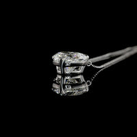 14K White Gold Heart Shape Solitaire Pendant with 3.49 Carat Lab Grown Diamond - E-F Color VS1 Clarity IGI Certified - Covaloro Fine Jewelry
