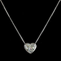 14K White Gold Heart Shape Solitaire Pendant with Bezel Set Lab Diamond - 3.06 Carat Total Diamond Weight - Covaloro Fine Jewelry