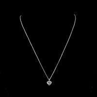 14K White Gold Heart Shape Solitaire Pendant with D VS1 Lab Diamond - 1.53 Carat Total Weight - Covaloro Fine Jewelry