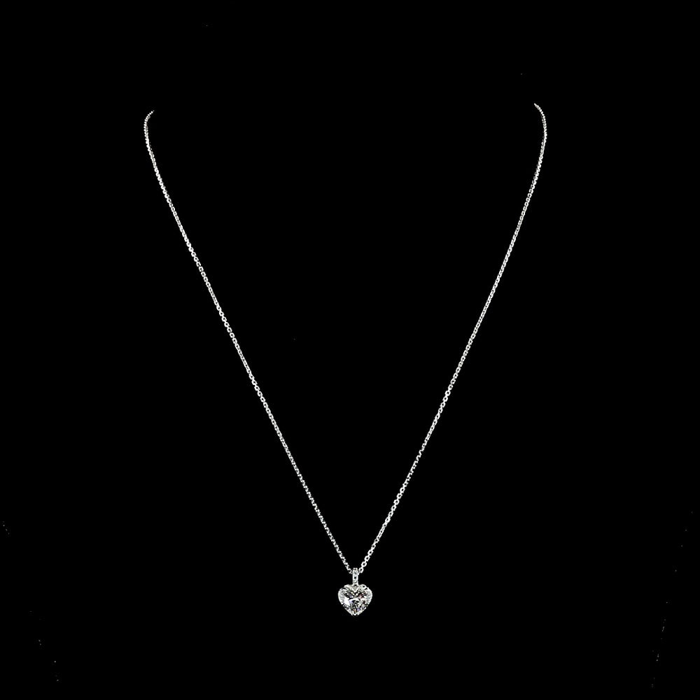 14K White Gold Heart Shape Solitaire Pendant with D VS1 Lab Diamond - 1.53 Carat Total Weight - Covaloro Fine Jewelry