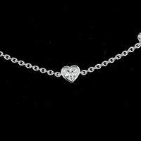 14K White Gold Heart Shape Station Necklace with Bezel Set Lab Grown Diamonds - 3.15 Carats Total Diamond Weight - Covaloro Fine Jewelry