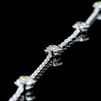 14K White Gold Heart Shape Station Necklace with Bezel Set Lab Grown Diamonds - 3.15 Carats Total Diamond Weight - Covaloro Fine Jewelry