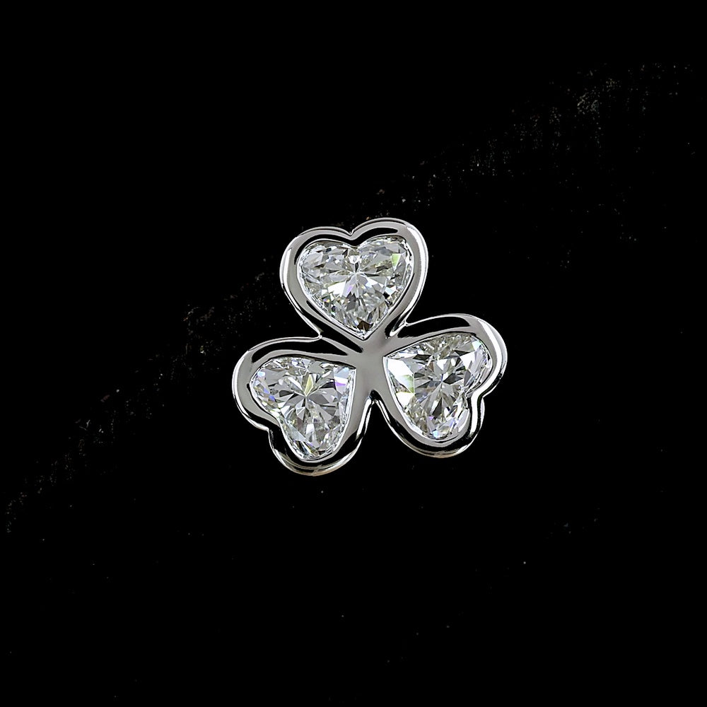 14K White Gold Heart Shape Stud Earrings with Bezel-Set Lab Diamonds - 2.07 Carats Total Diamond Weight, E-F VS Clarity - Covaloro Fine Jewelry