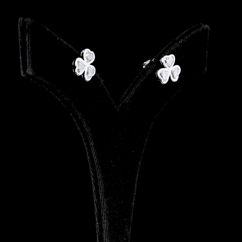 14K White Gold Heart Shape Stud Earrings with Bezel-Set Lab Diamonds - 2.07 Carats Total Diamond Weight, E-F VS Clarity - Covaloro Fine Jewelry