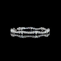 14K White Gold Heart Shape Tennis Bracelet with Brilliant Round and Heart Lab Diamonds - 8.20 Carats Total Diamond Weight - Covaloro Fine Jewelry