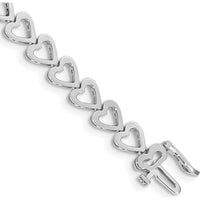 14K White Gold Heart-Shaped Add-A-Diamond Bracelet - 7-inch, Holds 24 Stones Up to 2.75mm by Monteluci Fine Jewelry