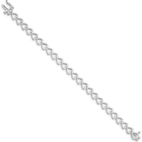 14K White Gold Heart-Shaped Add-A-Diamond Bracelet - 7-inch, Holds 24 Stones Up to 2.75mm by Monteluci Fine Jewelry