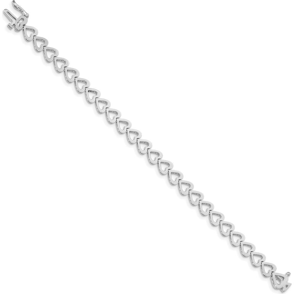 14K White Gold Heart-Shaped Add-A-Diamond Bracelet - 7-inch, Holds 24 Stones Up to 2.75mm by Monteluci Fine Jewelry