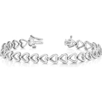 14K White Gold Heart-Shaped Add-A-Diamond Bracelet - 7-inch, Holds 24 Stones Up to 2.75mm by Monteluci Fine Jewelry
