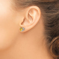 14K White Gold Heart-Shaped Citrine Stud Earrings - 1.0 Carat Total Weight by Monteluci Fine Jewelry