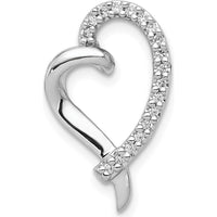 14K White Gold Heart-Shaped Diamond Pendant with 18 Round Diamonds - 0.011 Carat Total Diamond Weight by Monteluci Fine Jewelry