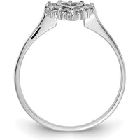 14K White Gold Heart-Shaped Diamond Ring with 12 Round Diamonds - 0.12 Carat Total Diamond Weight by Monteluci Fine Jewelry