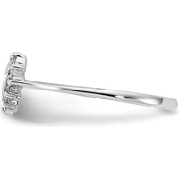 14K White Gold Heart-Shaped Diamond Ring with 12 Round Diamonds - 0.12 Carat Total Diamond Weight by Monteluci Fine Jewelry