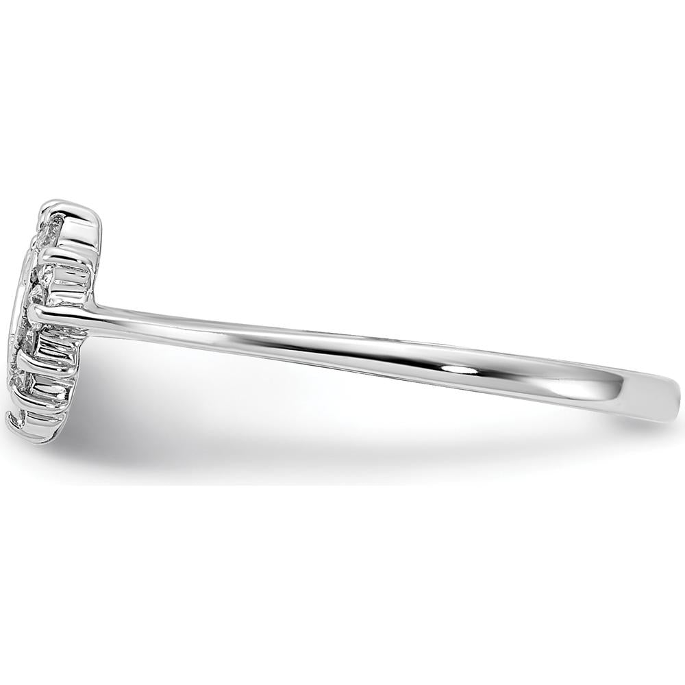 14K White Gold Heart-Shaped Diamond Ring with 12 Round Diamonds - 0.12 Carat Total Diamond Weight by Monteluci Fine Jewelry