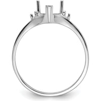 14K White Gold Heart Shaped Gemstone Ring Mounting - 6mm by Monteluci Fine Jewelry