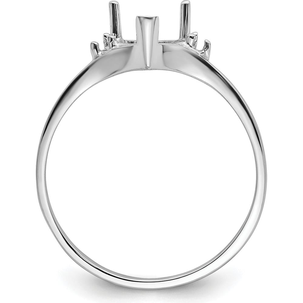 14K White Gold Heart Shaped Gemstone Ring Mounting - 6mm by Monteluci Fine Jewelry