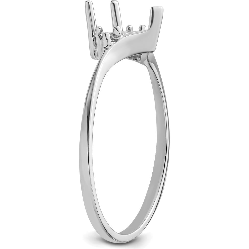 14K White Gold Heart Shaped Gemstone Ring Mounting - 6mm by Monteluci Fine Jewelry