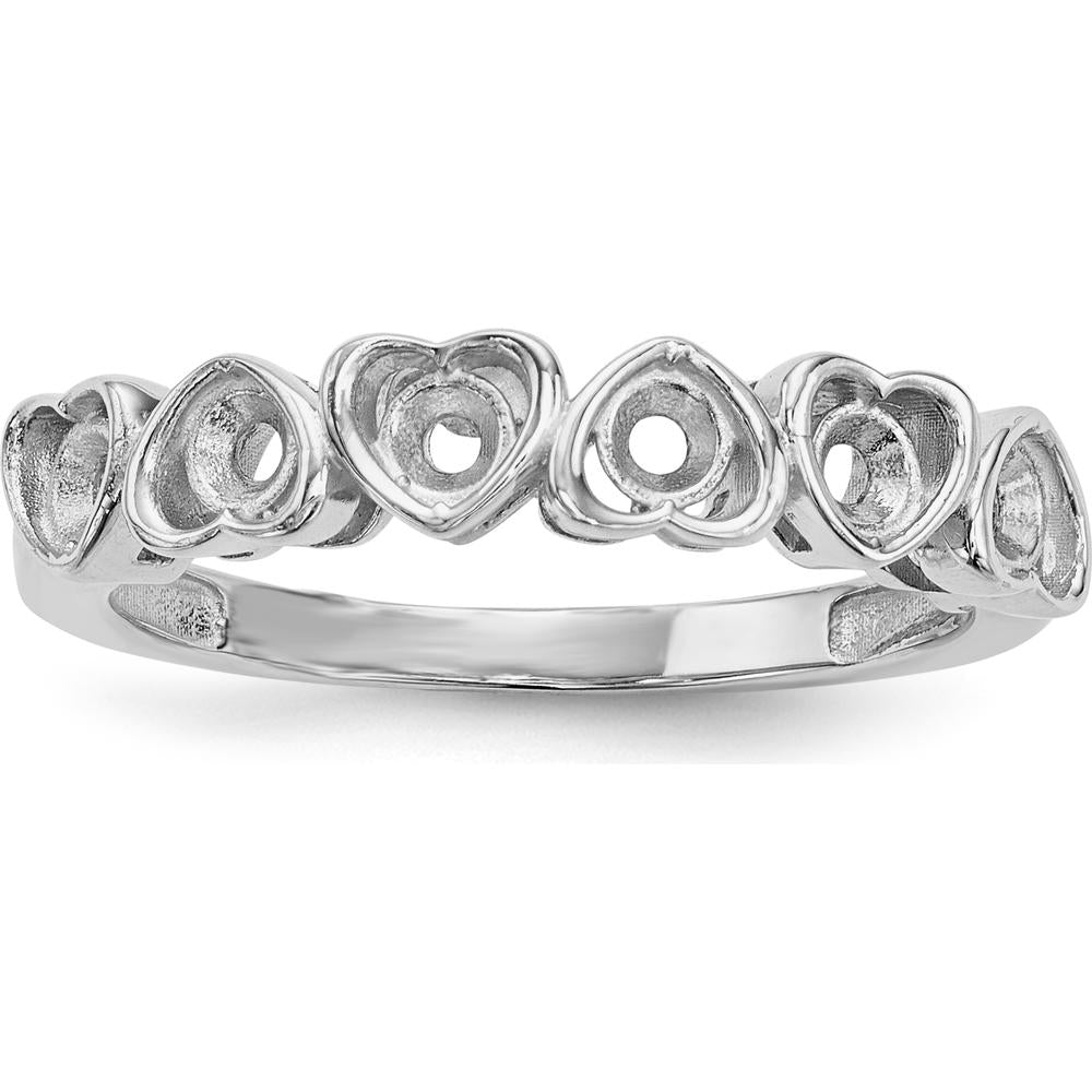 14K White Gold Heart-Shaped Gemstone Ring with Multi-Color Stones by Monteluci Fine Jewelry