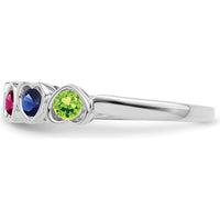 14K White Gold Heart-Shaped Gemstone Ring with Multi-Color Stones by Monteluci Fine Jewelry