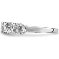 14K White Gold Heart-Shaped Gemstone Ring with Multi-Color Stones by Monteluci Fine Jewelry