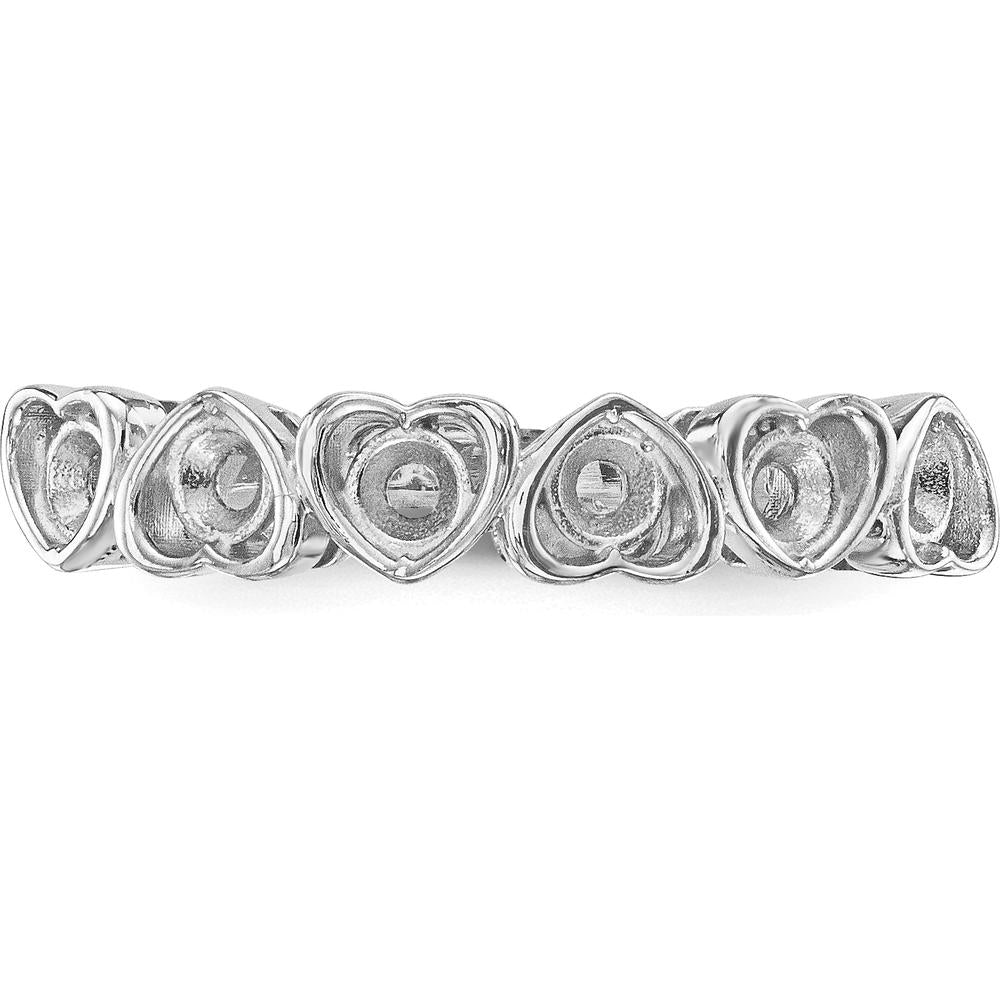 14K White Gold Heart-Shaped Gemstone Ring with Multi-Color Stones by Monteluci Fine Jewelry