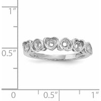 14K White Gold Heart-Shaped Gemstone Ring with Multi-Color Stones by Monteluci Fine Jewelry