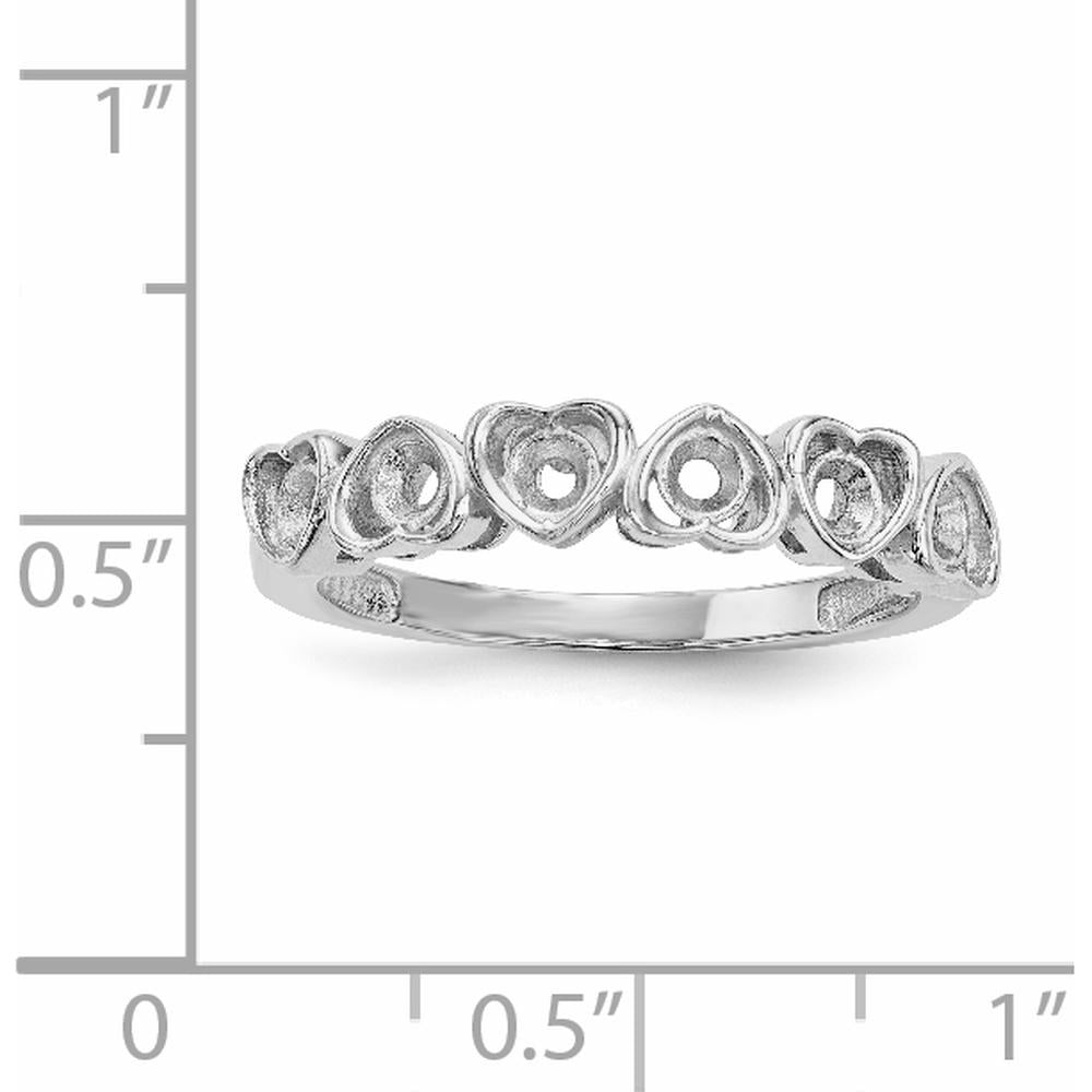 14K White Gold Heart-Shaped Gemstone Ring with Multi-Color Stones by Monteluci Fine Jewelry