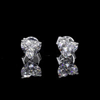 14K White Gold Heart-Shaped Lab Diamond Martini Stud Earrings - 1.11 Carats Total Diamond Weight (E-F Color, VS2 Clarity) - Covaloro Fine Jewelry