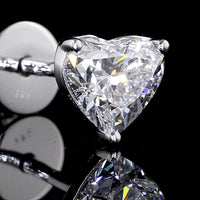 14K White Gold Heart-Shaped Lab Diamond Martini Stud Earrings - 1.11 Carats Total Diamond Weight (E-F Color, VS2 Clarity) - Covaloro Fine Jewelry