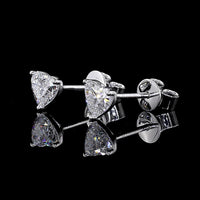 14K White Gold Heart-Shaped Lab Diamond Martini Stud Earrings - 1.11 Carats Total Diamond Weight (E-F Color, VS2 Clarity) - Covaloro Fine Jewelry