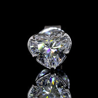 14K White Gold Heart Shaped Lab Diamond Stud Earrings with Bezel-Prong Setting - 1.03 Carats Total Diamond Weight - Covaloro Fine Jewelry