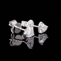 14K White Gold Heart Shaped Martini Set Earrings with Lab-Grown Diamonds - 0.84 Carat Total Weight, E-F Color VS1 Clarity - Covaloro Fine Jewelry