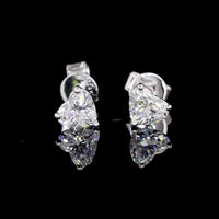 14K White Gold Heart Shaped Martini Set Earrings with Lab-Grown Diamonds - 0.84 Carat Total Weight, E-F Color VS1 Clarity - Covaloro Fine Jewelry