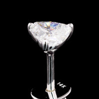 14K White Gold Heart Shaped Martini Set Earrings with Lab-Grown Diamonds - 0.84 Carat Total Weight, E-F Color VS1 Clarity - Covaloro Fine Jewelry