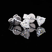14K White Gold Heart Shaped Martini Stud Earrings with 0.72 Carat Total Weight Lab Diamonds (E-F Color, VS1 Clarity) - Covaloro Fine Jewelry