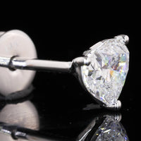 14K White Gold Heart Shaped Martini Stud Earrings with 0.72 Carat Total Weight Lab Diamonds (E-F Color, VS1 Clarity) - Covaloro Fine Jewelry