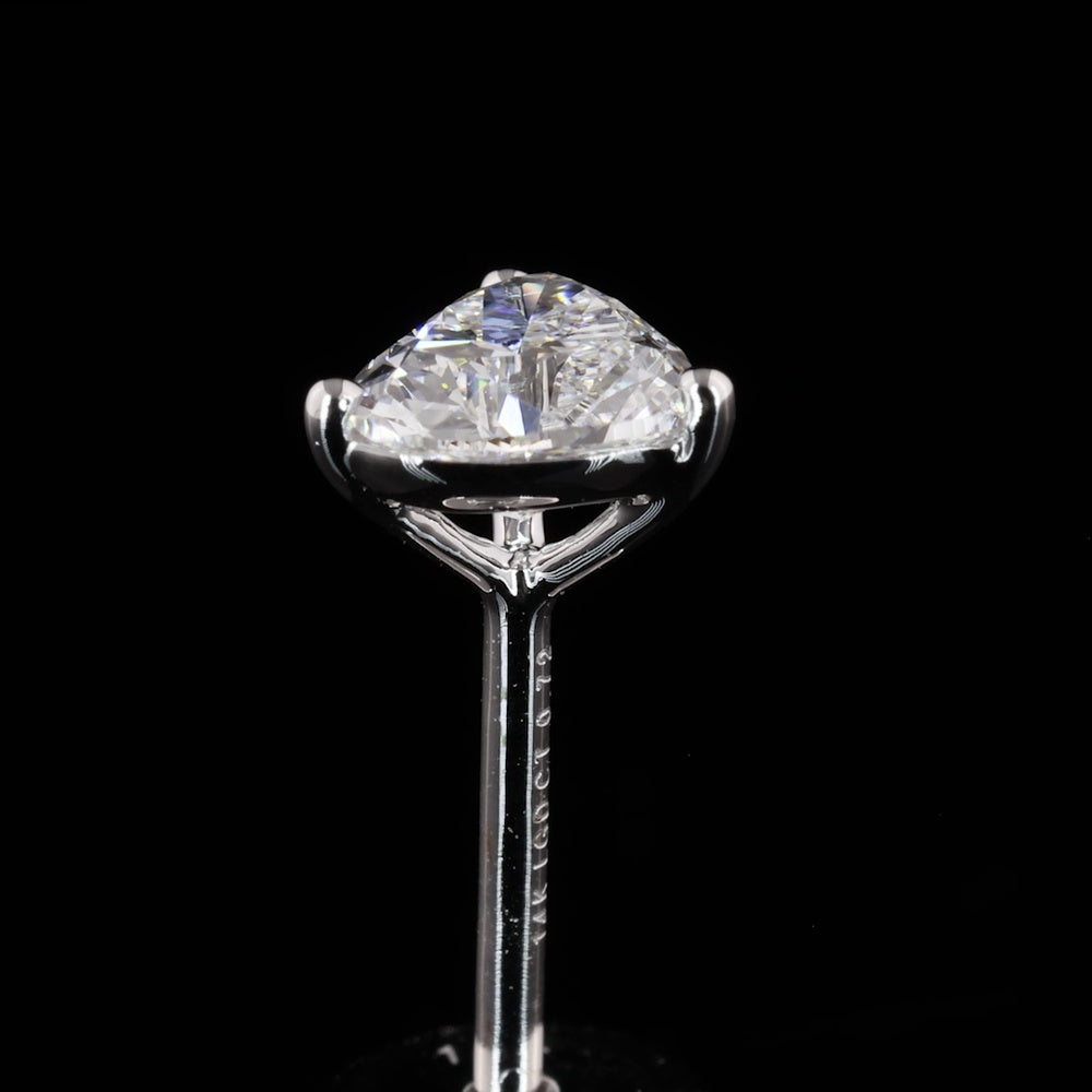 14K White Gold Heart Shaped Martini Stud Earrings with 0.72 Carat Total Weight Lab Diamonds (E-F Color, VS1 Clarity) - Covaloro Fine Jewelry