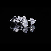 14K White Gold Heart-Shaped Martini Stud Earrings with E-F VS1 Lab-Grown Diamonds - 0.59 Carat Total Diamond Weight - Covaloro Fine Jewelry