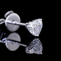 14K White Gold Heart-Shaped Martini Stud Earrings with E-F VS1 Lab-Grown Diamonds - 0.59 Carat Total Diamond Weight - Covaloro Fine Jewelry