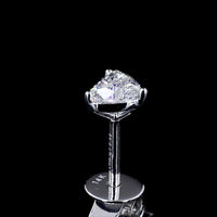 14K White Gold Heart-Shaped Martini Stud Earrings with E-F VS1 Lab-Grown Diamonds - 0.59 Carat Total Diamond Weight - Covaloro Fine Jewelry